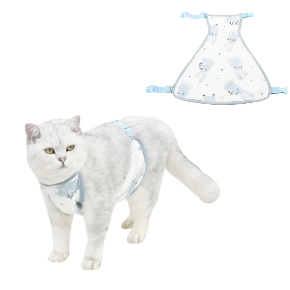 MEIAOJIA 犬 猫 術後服 犬猫用 腹巻 男女兼用 ペット術後ウェア 猫の服 ネコ 犬 介護服 離乳服 皮膚保護 不妊手術 乳離れ 傷口保護 傷舐め 引っ掻き防止 手術用 小中大型犬に メス ブルーS