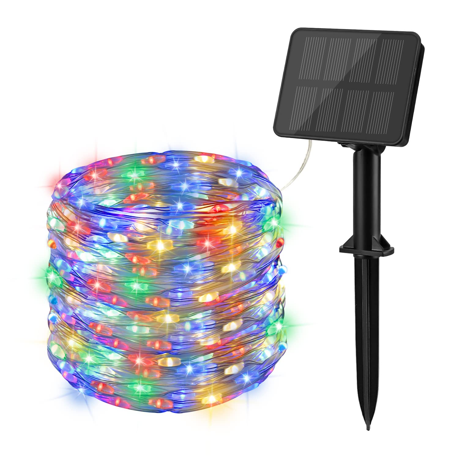 cshare LEDイルミネーションライト ソーラー LED ストリングライト ソーラー充電式 イルミネーションライト 100LED 10m ソーラーライト 屋外 IP65防水 8点灯モード フェアリーライト クリスマスツリーライト ソーラーライト 屋外 キャンプ用 ガーランドライト クリスマス