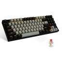 e元素メカニカルゲーミングキーボード89キー 赤軸 青軸 茶軸 USB有線接続 黄色LEDバックライト ナンバーパッド付きWindows/Mac/PS4に対応のゲーム/オフィス用キーボード (グレー+ブラック、赤軸)