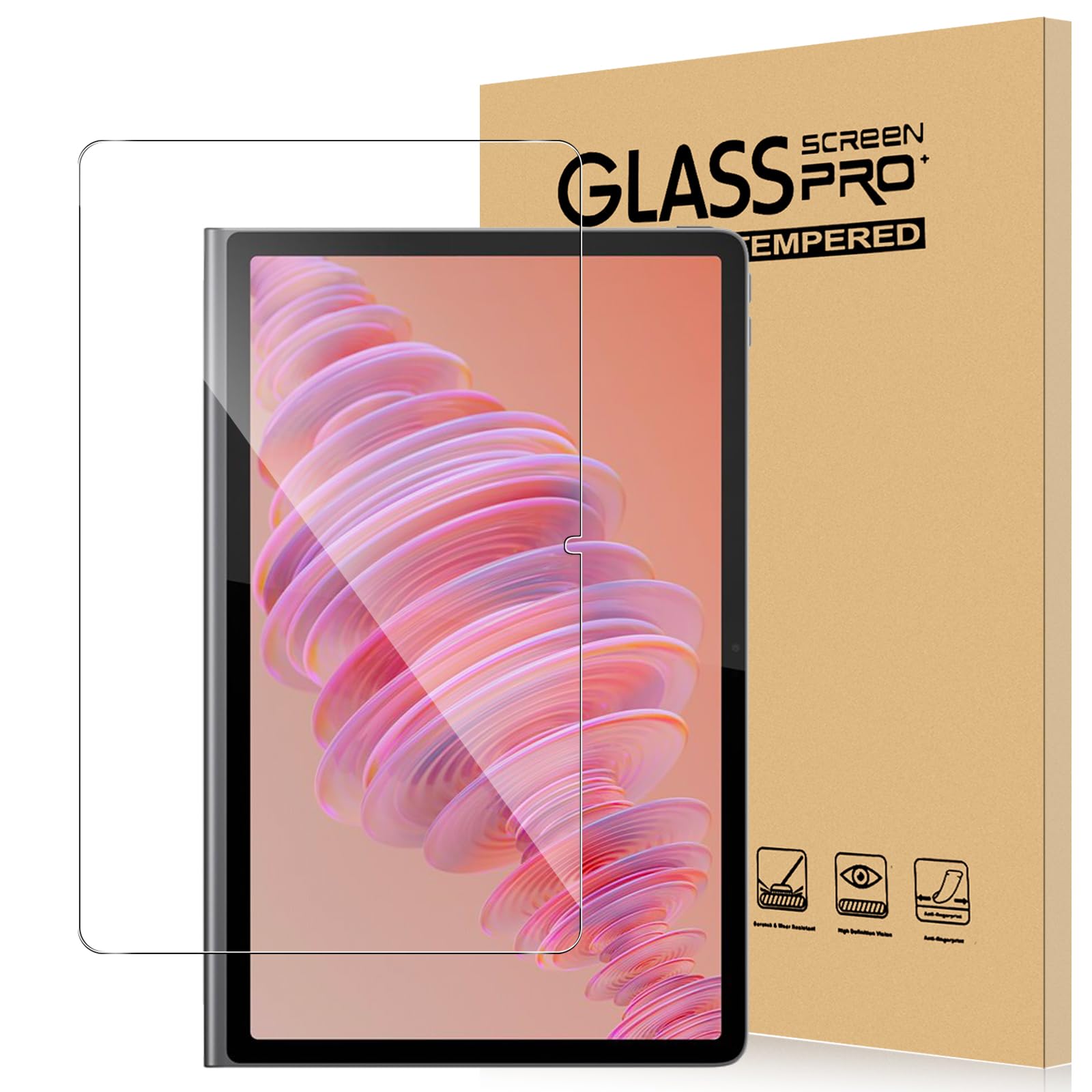 For Lenovo Tab Plus �ե���� �������饹 ��Ʃ��Ψ �ⴶ�٥��å� ����9H �����ɻ� Greerass ��ˢ�ɻ� �������� �Ѿ׷� Ž���դ�...