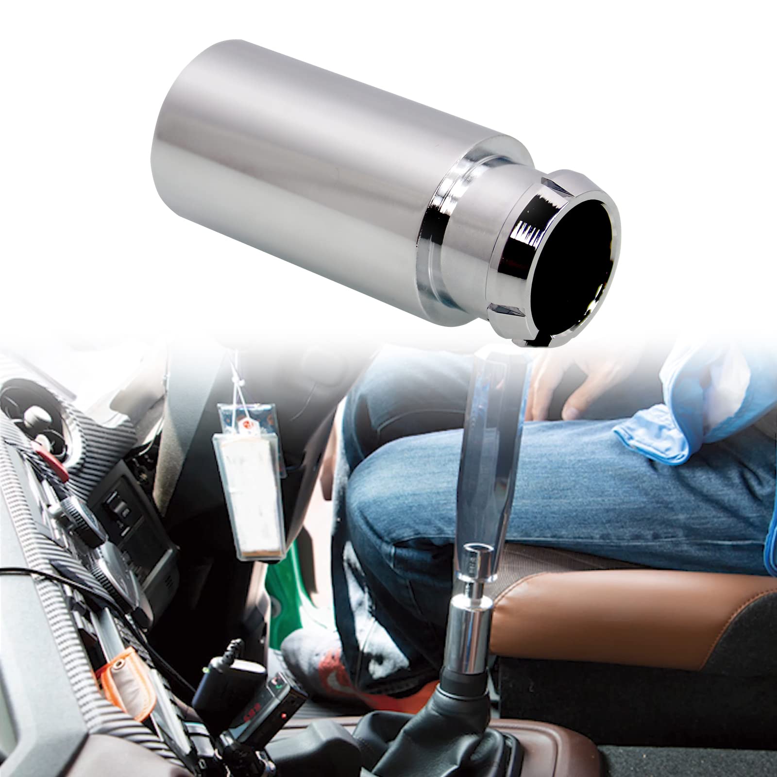 Jeyaic シフトブーツストッパー アルミ製 クロームメッキ仕上げ 80mm×35mmФ 日野 プロフィア/レンプロ..