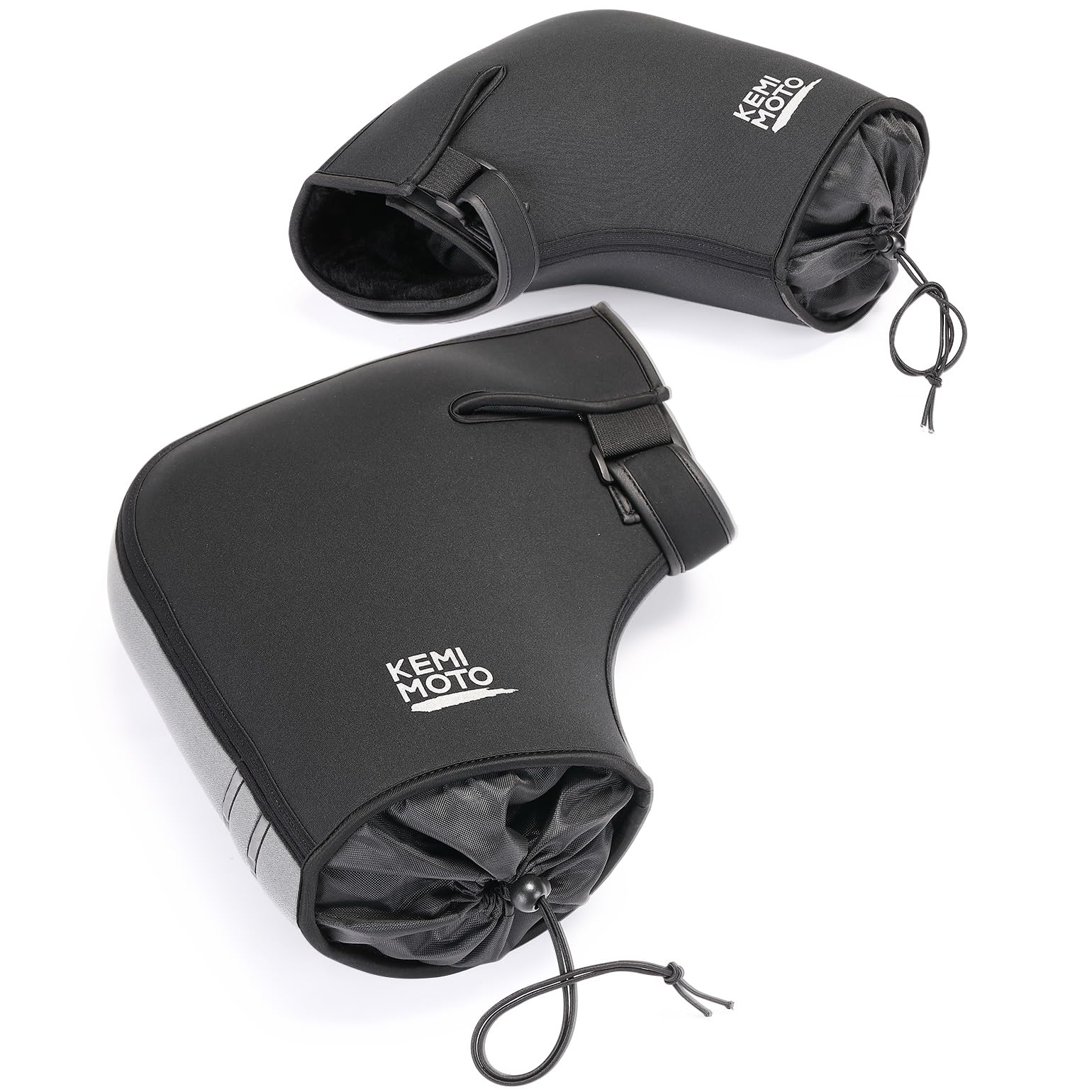 KEMIMOTO バイク ハンドルカバー スクーター 防風 防水 pcx 125cc xmax ミニバイク オートバイ 原付バイク 洗える 秋冬 防寒対策 バイク防寒具 ハンドルウォーマー フリーサイズ グレー
