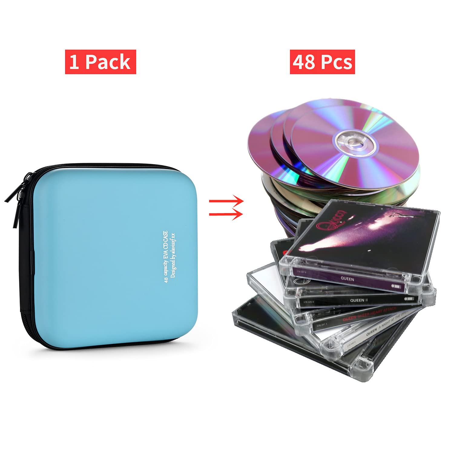 LIOVODE 48���Ǽ CD�������ݡ����֥�EVA blu-ray �ǥ�������Ǽ������ ������ DVD/VCD ��Ǽ (48��, �������֥롼 48)