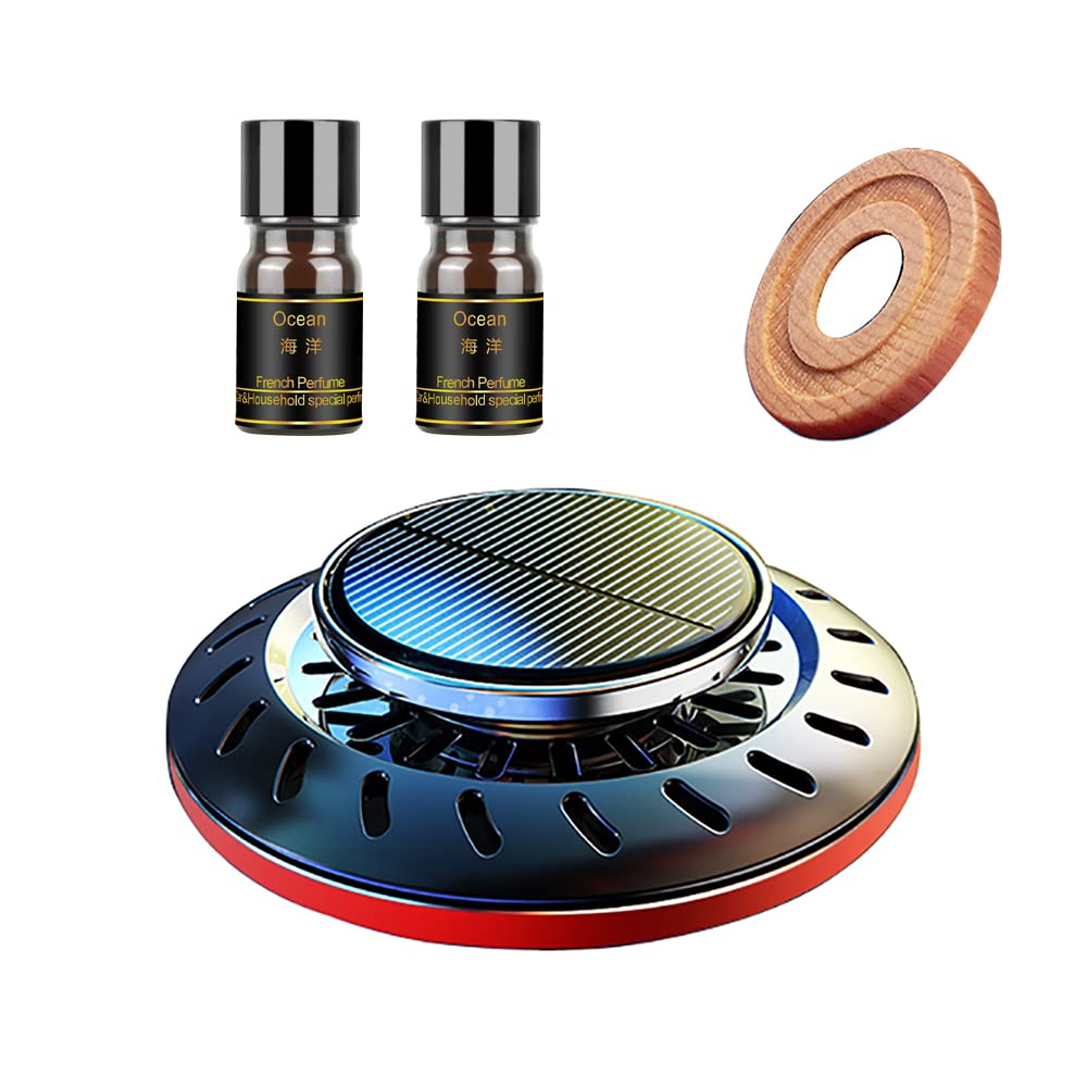 Kwak's 車用 芳香剤 車アロマディフューザー 車内芳香剤 太陽エネルギー 無音自動回転 車内飾り アクセ..