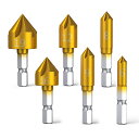MAEXUS 皿取り錐ドリル ビット カウンターシンク ドリル ビット 6 個のカウンター シンカー ドリル ビット ウッド クイック チェンジ ビット 6mm...