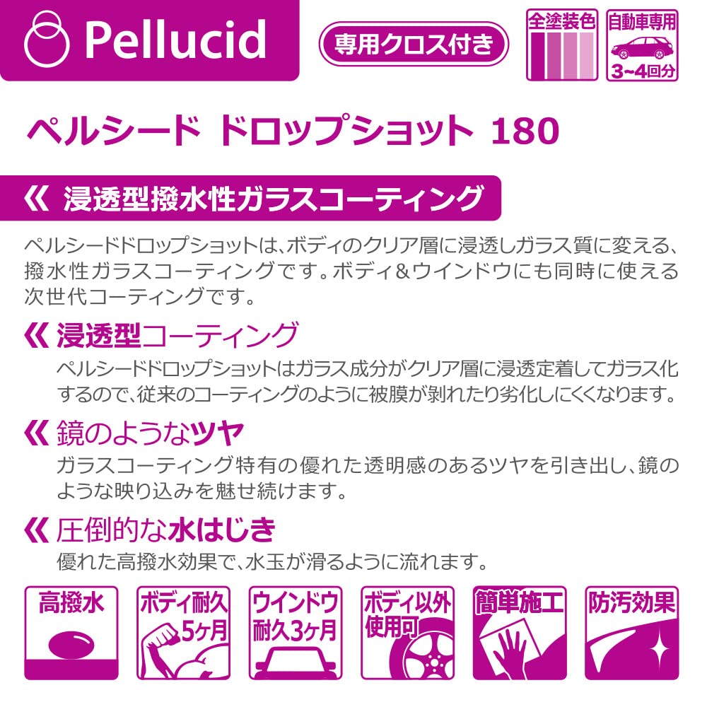�ڥ륷����(Pellucid) ���֥��ߥ��� ���饹�ϥܥǥ��������ƥ��󥰺� �ɥ��åץ���å� 180 ����&��Ʃ�������� 180ml �ԥ� PCD-19 ���ѥ������� �����б� ��å����Ѳ�ǽ