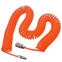 TEXST スパイラルエアーホース 【 有効長10m 内径4mm 外径6mm 】(エアーコンプレッサー用 プロ仕様) コイルホース スクリューホース エアホース