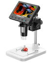 TOMLOV コイン顕微鏡 デジタル顕微鏡 最大1000倍率 子供 4.3インチ顕微鏡 USB充電式 1000x液晶デジタル顕微鏡 調節可能 デジタルマイクロスコープ LEDランプ8個 昇降スタンド 顕微鏡デジタル PC接続可能 Windows対応 初心者 学生 USB顕微鏡 生物観察/自由研究/生物学教育