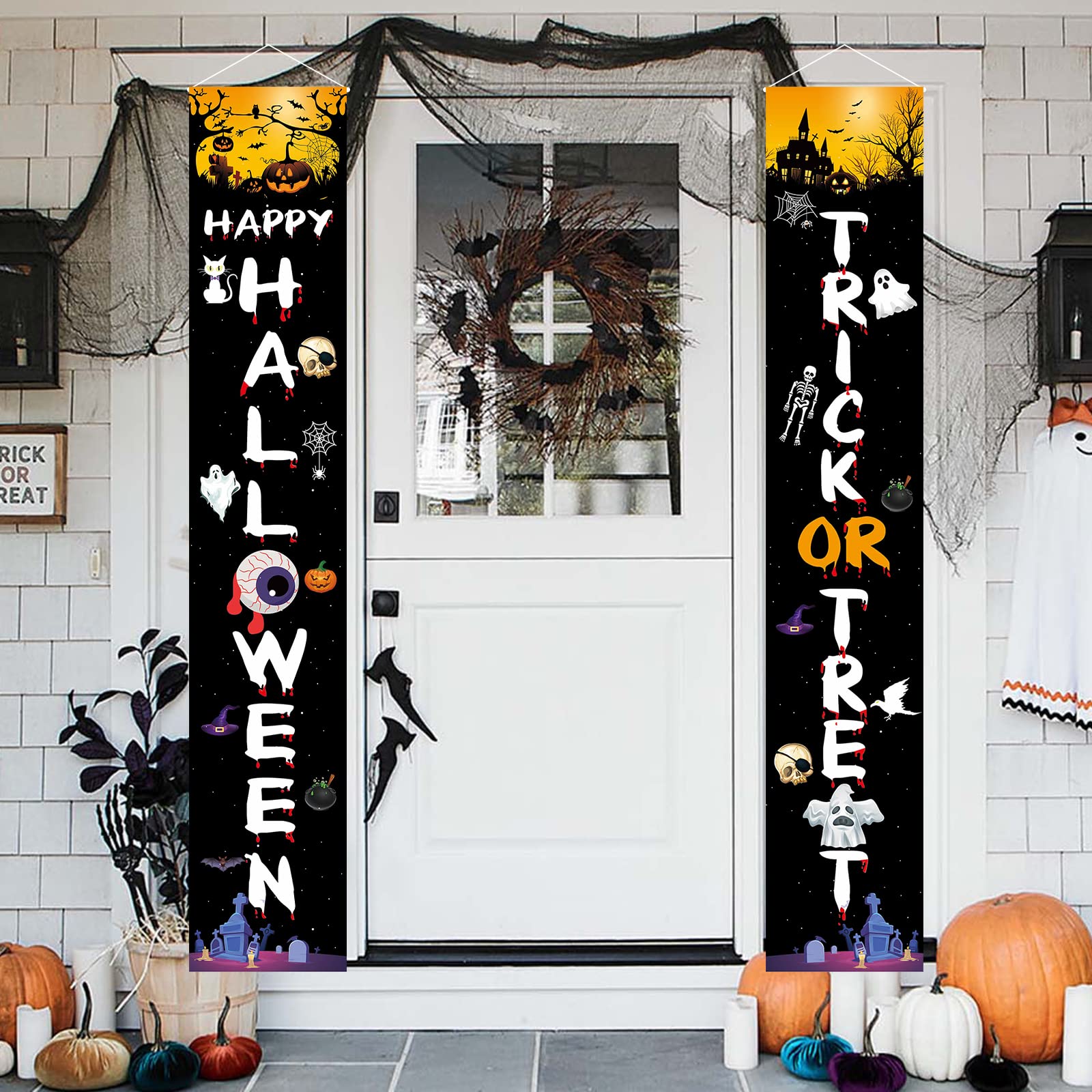 Paready ハロウィン タペストリー 壁掛け おしゃれ 飾り付け 玄関 飾り 背景 デコレーション 装飾 Happ..