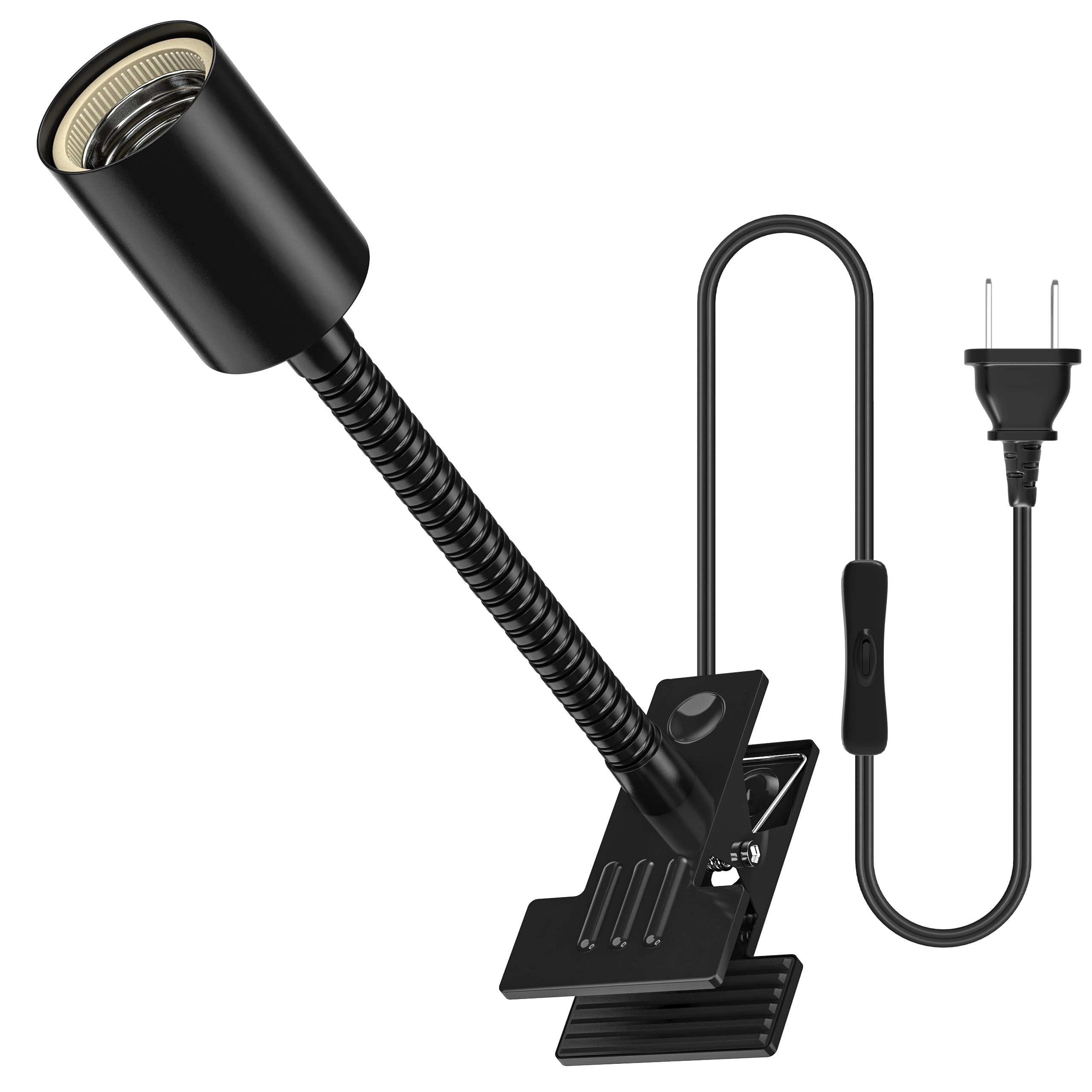 Pispoer 電球ソケット E26、クリップライトソケット、植物育成ライトに適しています、スイッチ付き 1.6..