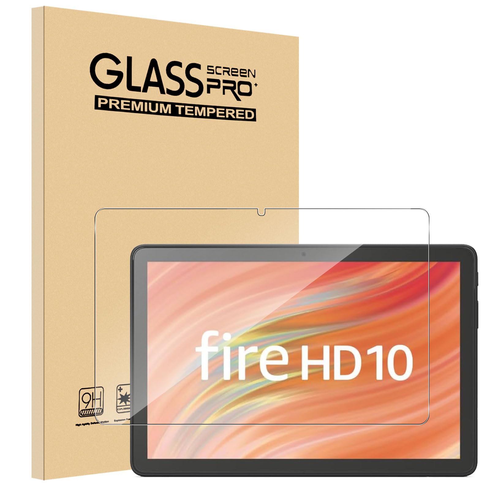 【1枚セッ】For HD 10 2023 フィルム Mosasa HD 10 2023 保護フィルム ガラス 衝撃吸収 9H硬度 飛散防止 2.5Dラウンドエッジ 自動吸着 気泡ゼロ 高透過率 高感度