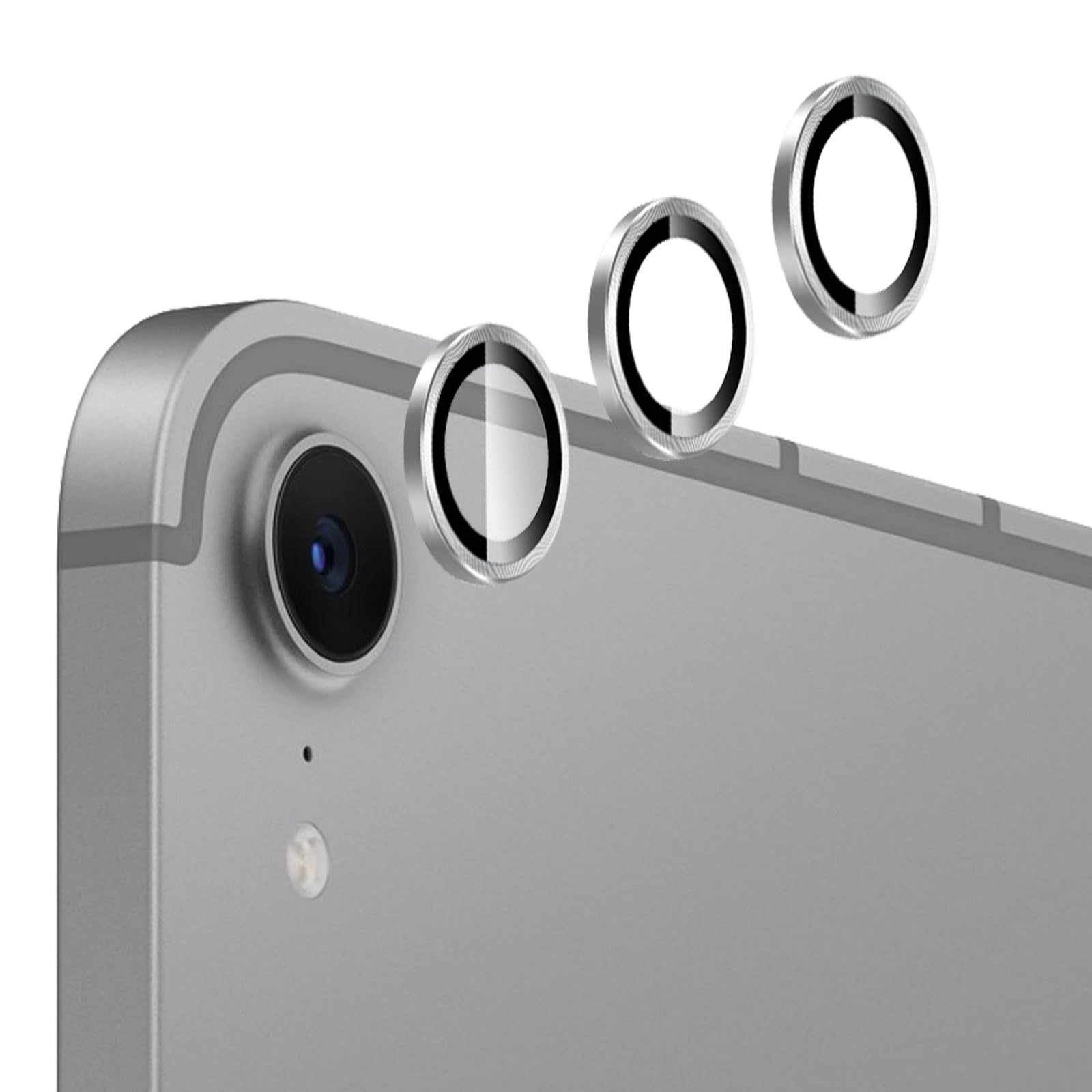 【3枚セッ】For iPad Mini7 カメラフィルム Mosasa iPad Mini 第7世代 用 レンズ保護フィルム 強化ガラス 極薄 旭硝子製 耐衝撃 高透過率 キズ防止 指紋防止 気泡防止 高透過率 貼り付け簡単 iPad Mini（A17 Pro） 対応 （シルバー）