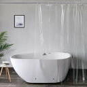 AooHome シャワーカーテン 透明 ビニールカーテン バスカーテン ユニットバス 浴室 間仕切り クリア 軽量 フック付き 180x240cm ロング丈 丈240cm