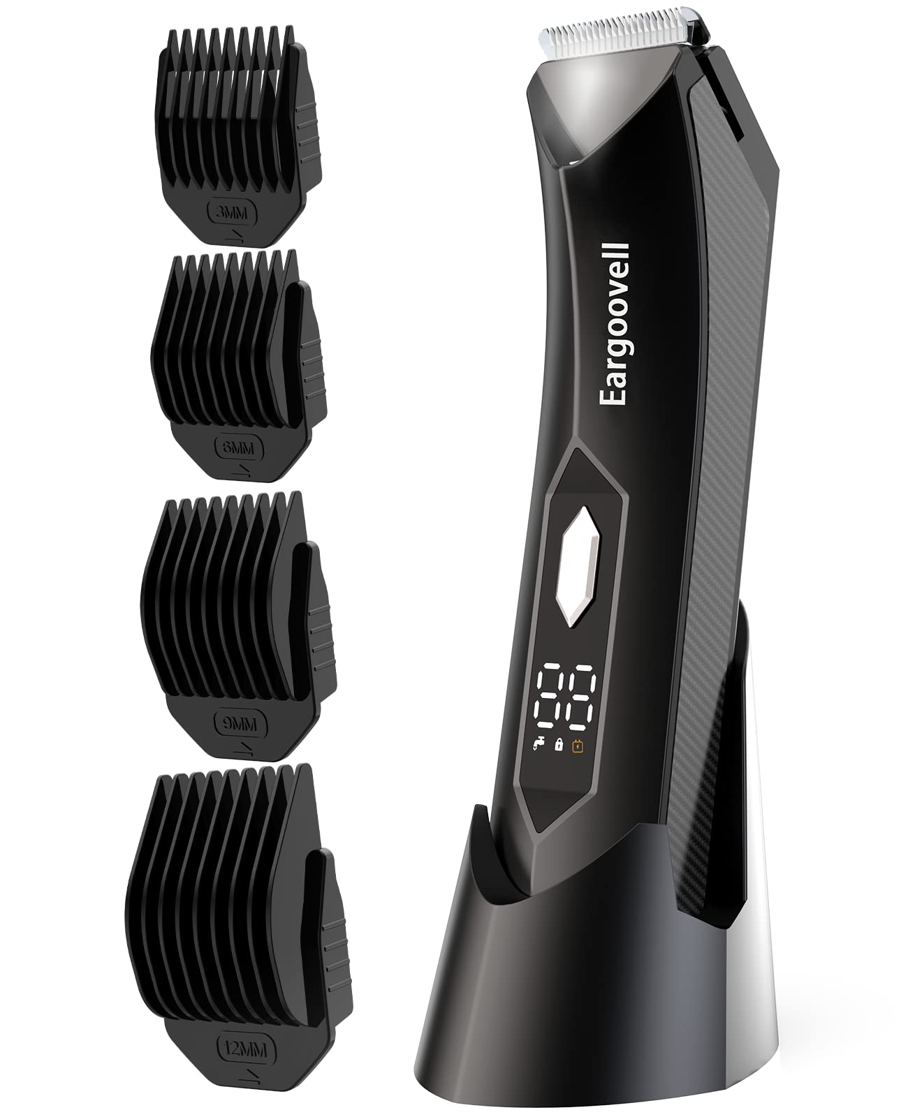 Eargoovell ボディシェーバー 2024新登場 VIOシェーバー メンズシェーバ 男性用 LEDディスプレイ ロック機能 4種リミットコーム付き 長さ調...