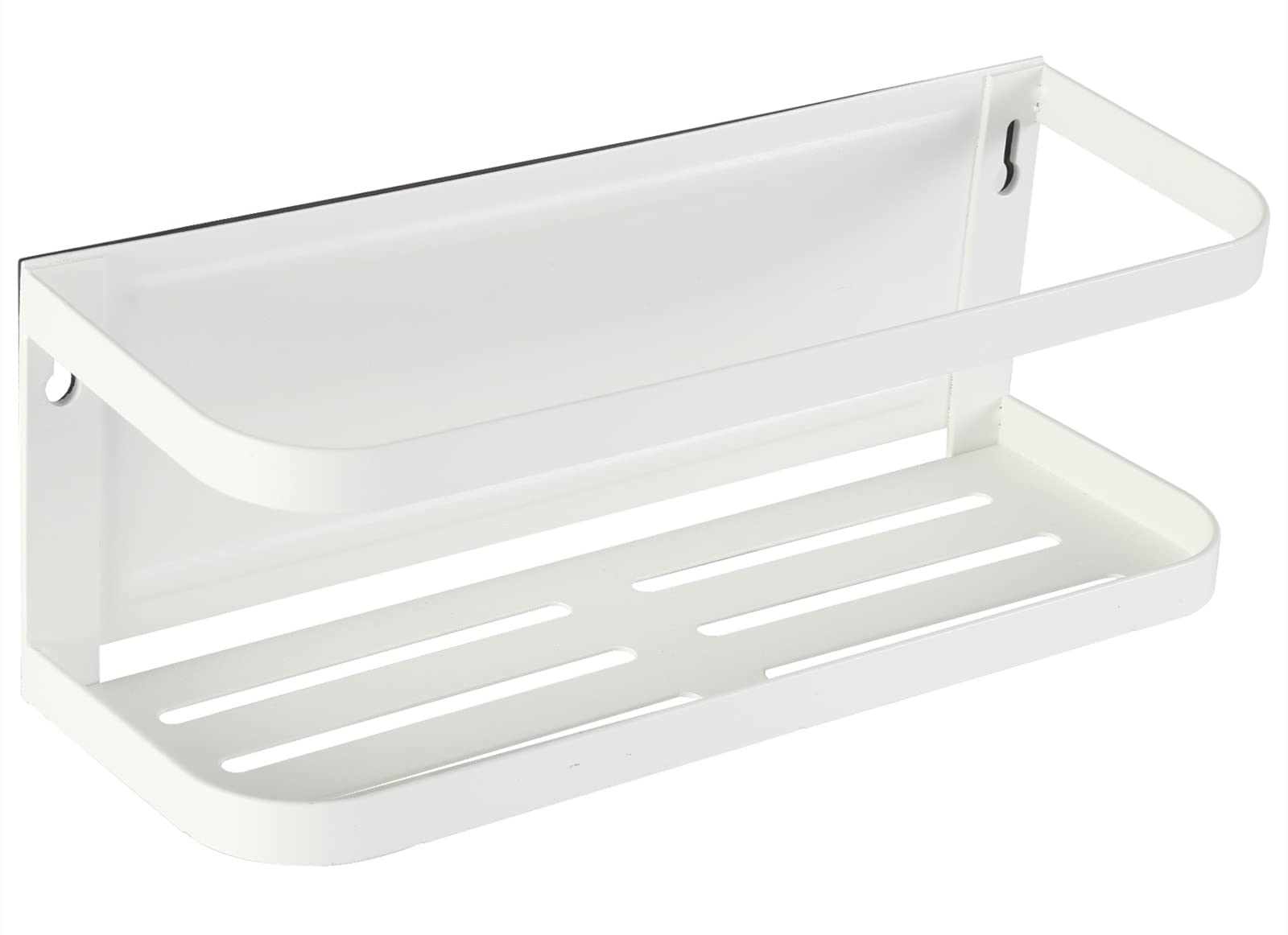 Goowin 洗濯機 ラック マグネット 耐荷重7kg 洗濯機横 隙間 冷蔵庫サイドラック W30*10*H10.5cm 収納棚 フック付き ホワイト 1点