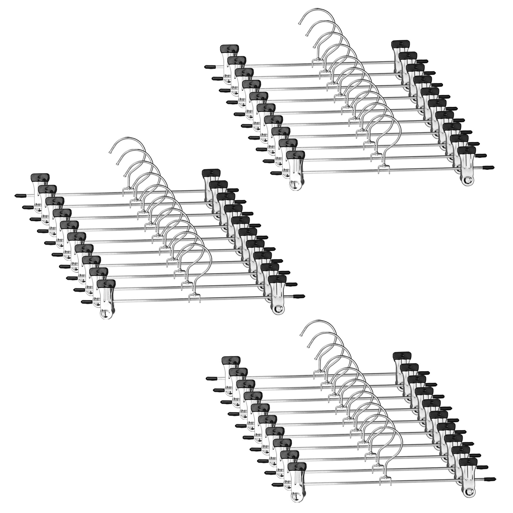 ズボンハンガー スカートハンガー 30個セット すべらない スカート つながるスカートハンガー 強力クリップでスカート落ちない スーツ コート用クリップ (幅2...