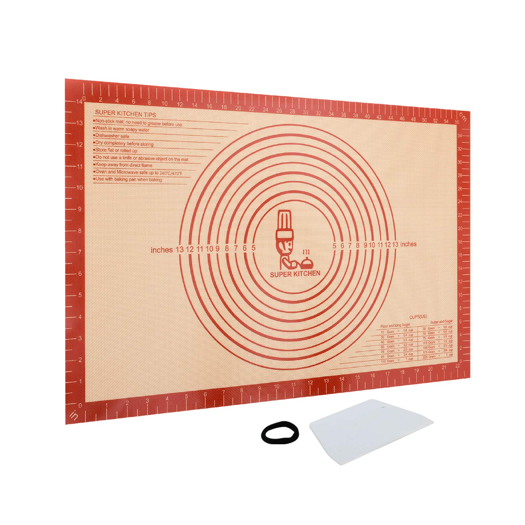 大きいサイズクッキングマット 食品級シリコーン 製菓マット 目盛り付き 60×40cm キッチン パン/クッキー/ピザ ベーキングマット 調理台保護マット 製菓...