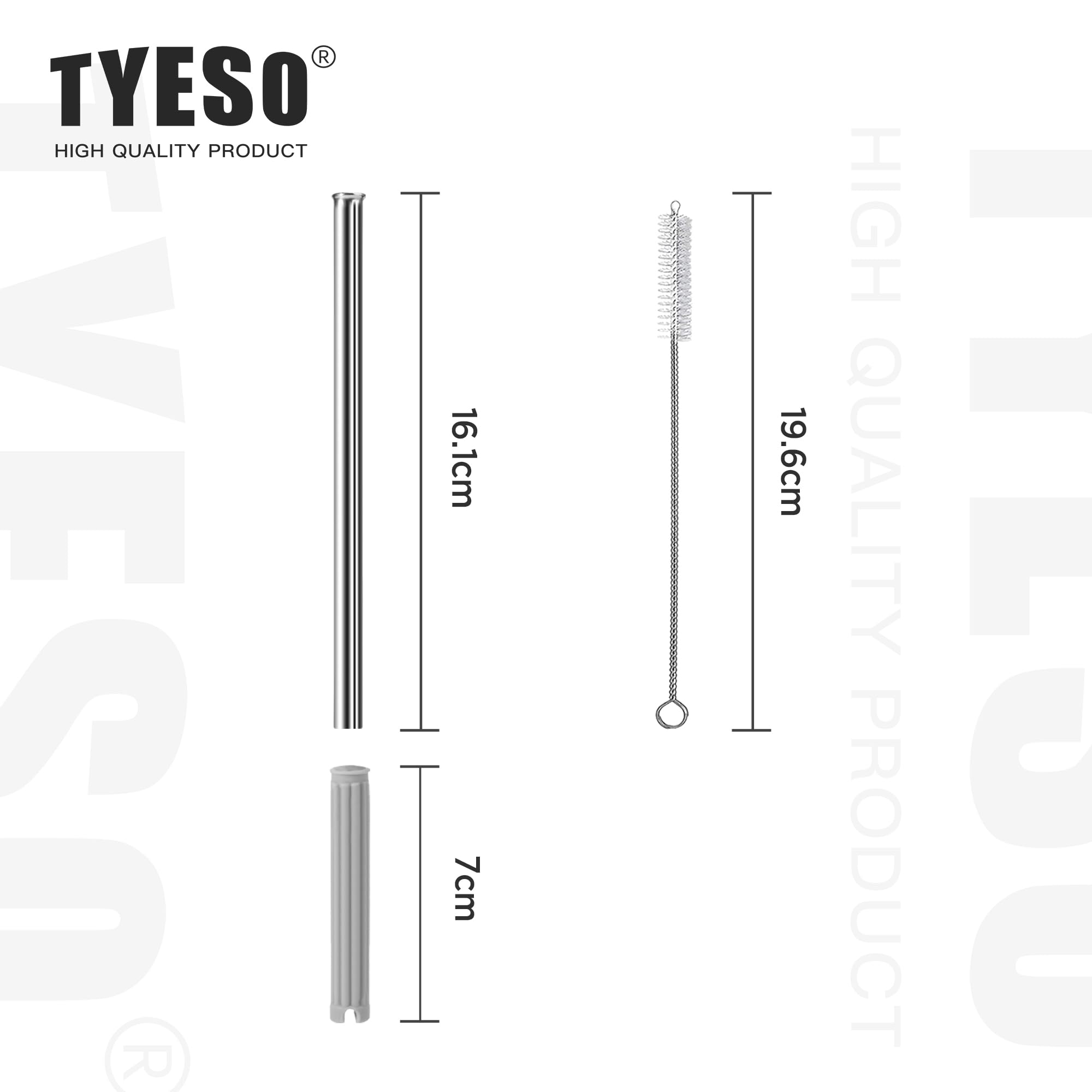 TYESO - TS-8848A/B 対応交換用ストロー*1＋ストローブラシ*1、600mlタンブラー用（ストロー＋ストローブラシのみ） thrsparkle-10061934 THRSparkle サンプル画像2