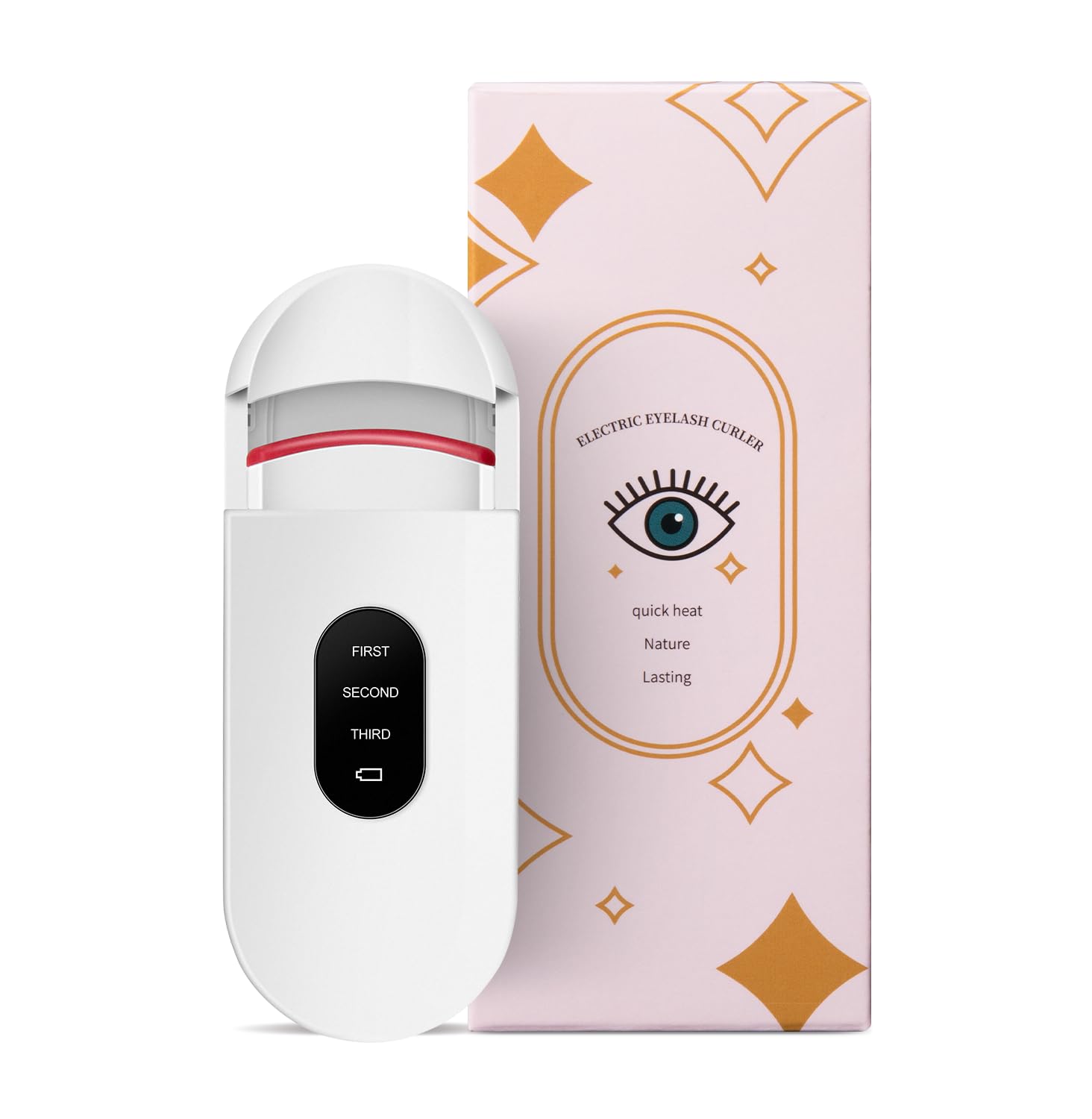 Umimile ホットビューラー 挟むタイプ 充電式 まつ毛カーラー アイロン 3段階温度調整 10秒急速予熱 5秒で固定 感温シリコン LEDディスプレイ 長時間キープ 自動OFF機能