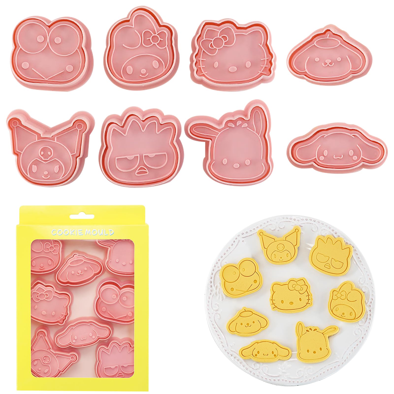 For サンリオ クッキー型 クッキー 型抜き お祭り お菓子作り道具セット サンリオ ビスケット 製菓用品 製菓用品 キッチングッズ お弁当グッズ チョコレート型 製菓道具 製菓グッズ クッキー型 プレスタイプ 誕生日プレゼント 贈り物 クリスマス プチギフト【8個セット】のサムネイル