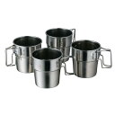 カクセー(Kakusee) アウトドア マグカップ 4点 セット スタッキング 可能 ステンレス コンパクト収納 袋付き キャンプ SOLA ソラ PP-03