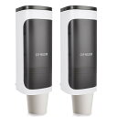 2個セット 紙コップホルダー 使い捨て カップディスペンサー 壁掛けカップホルダー 40個収納 口径7.5cm以下のコップに対応 コップ用ホルダー 粘着テープ付...
