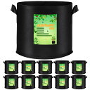 GMAULEE 不織布プランター 栽培袋 布鉢 5ガロン10個セット フェルト 植え袋 植物育成 厚手 通気性 持ち手付き 花栽培 野菜栽培 園芸果物栽培
