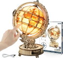 ROKR 3D木製パズル 大人用 照明付きグローブ スタンド付き 180ピース 3Dパズル 内蔵LEDモデルキット ホームデコレーションギフト ティーン/大人向け