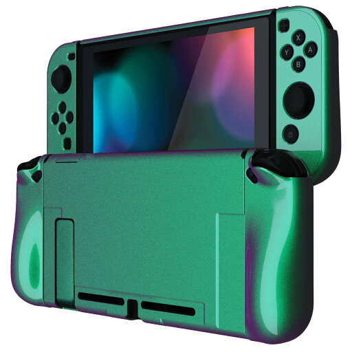 PlayVital Nintendo Switchに対応用アップグレードされたグロッシーケースグリップカバー、ドックに対応できて、Nintendo Switchに対応用人間工学に基づいた保護ケース、ジョイコンに対応用保護ケース(ハード)【グリーンパープルカメレオングロッシー】 PlayVital Nintendo Switchに対応用アップグレードされたグロッシーケースグリップカバー、ドックに対応できて、Nintendo Switchに対応用人間工学に基づいた保護ケース、ジョイコンに対応用保護ケース(ハード)【グリーンパープルカメレオングロッシー】