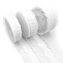 レースリボン 白 3巻 10m/巻 手芸レース 裁縫 装飾 レース DIY 裁縫 装飾 ギフト包装 ハンドメイド資材 デコレーション用