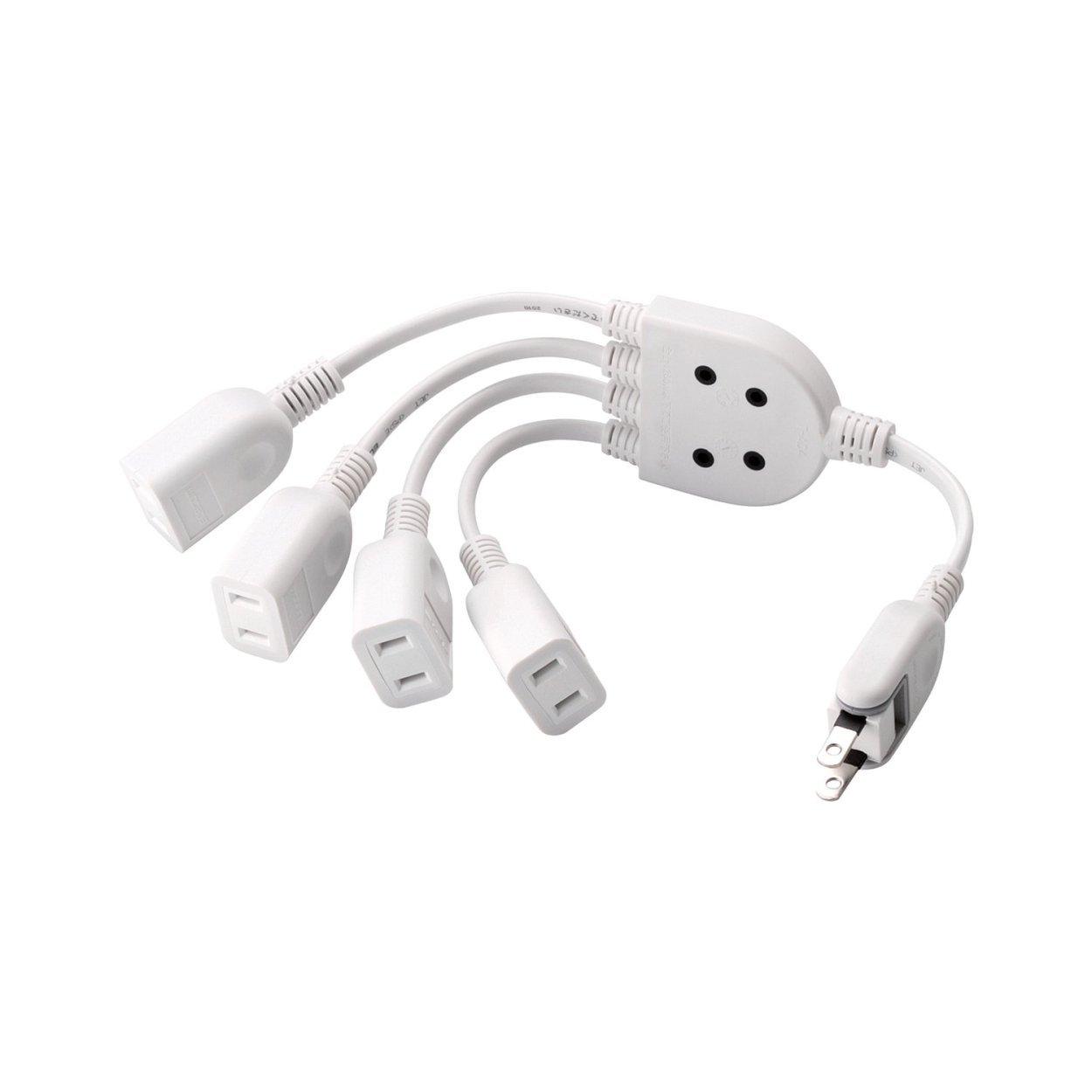 Rakuten - エレコム 電源タップ 0.2m ACアダプタ用電源延長コード 4個口 スイングプラグ ホワイト T-ADR4WH