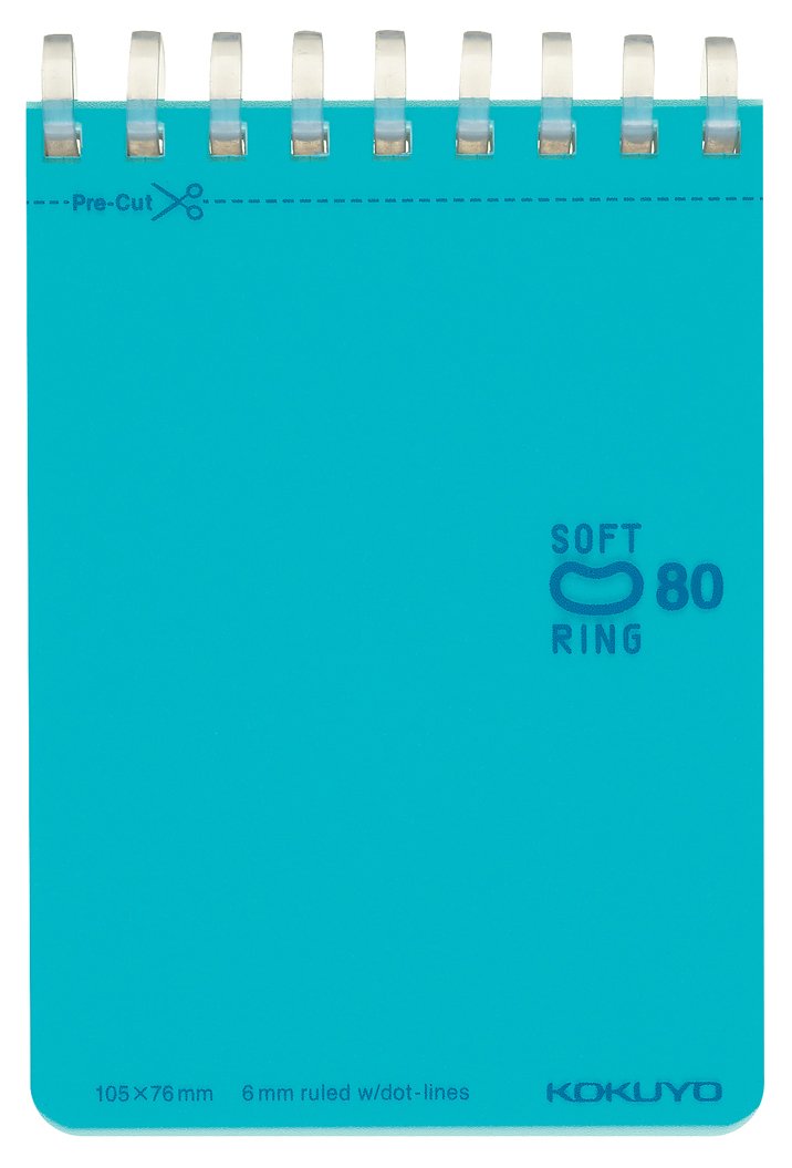 コクヨ(KOKUYO) メモ ソフトリング ドット入りB罫 A7 80枚 水色 メ-SV378BT-LB