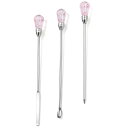 サムコス 3個セット UVレジン 調色スティック ピンセット 混ぜ棒 DIY 手芸 レジン ハンドメイド道具 工具 (クリアピンク)