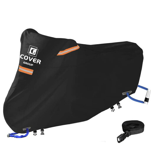 COVERGROUP【最新改良】420D丈夫厚手バイクカバー 大型 250cc用 400cc用 耐熱防水撥水防塵バイク用車体カバー紫外線防止色褪せない風飛び防止盗難防止収納袋付(XL:245*105*125CM) COVERGROUP【最新改良】420D丈夫厚手バイクカバー 大型 250cc用 400cc用 耐熱防水撥水防塵バイク用車体カバー紫外線防止色褪せない風飛び防止盗難防止収納袋付(XL:245*105*125CM)