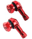 HTharros エアーバルブ ステム 90度 アルミ製 チューブレス タイヤ 11.5mm リム対応 クランプインバルブ 車 バイク レッド 2個セット