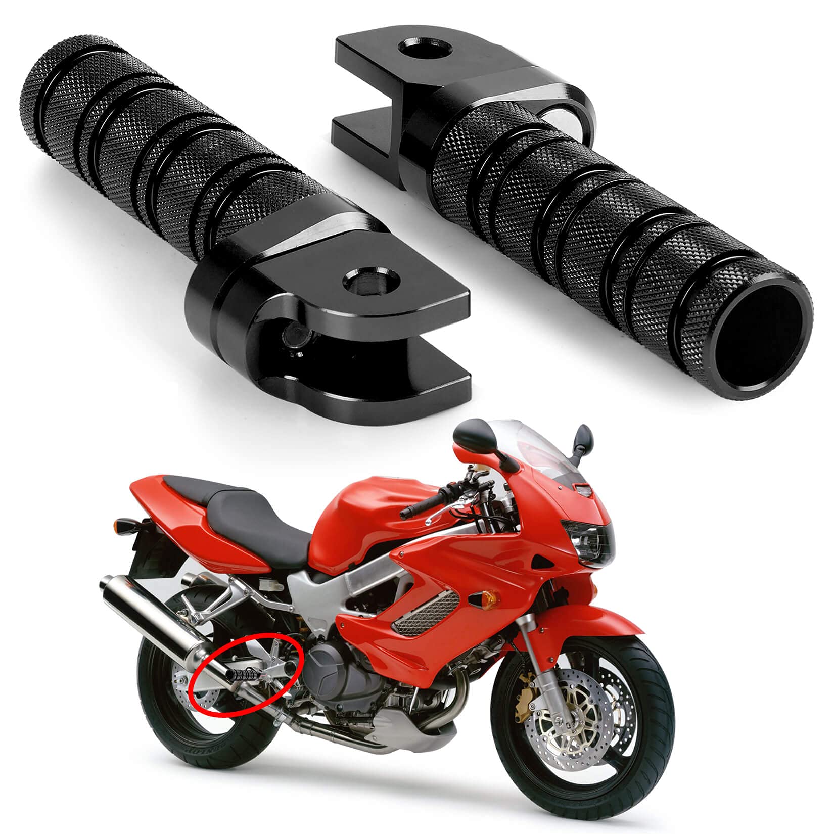 バイク用 ステップ フロントペダル ノンスリップ シルバートーン フットペグ 対応車種 ホンダ
