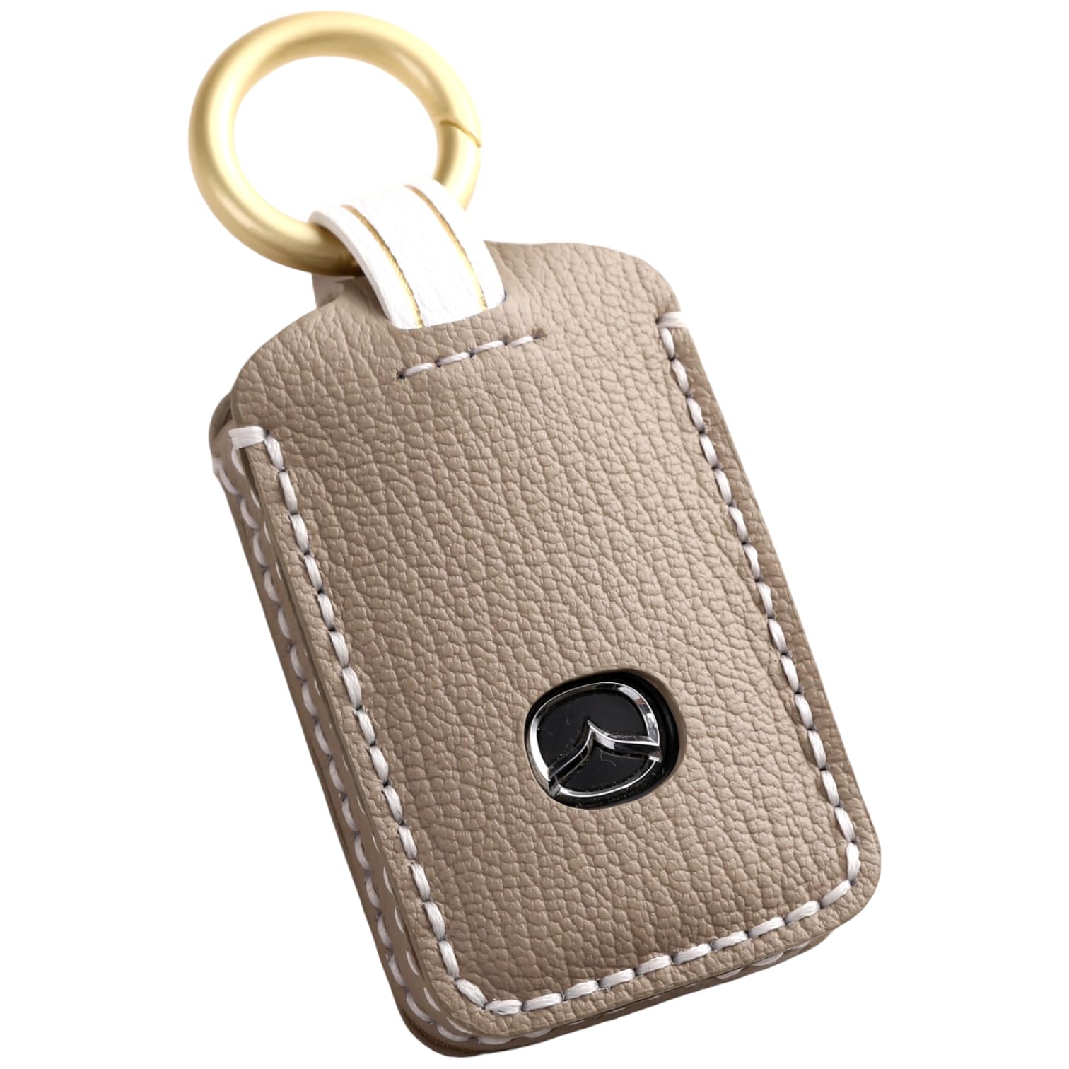 【smasol】互換品 新型 マツダ CX-80 CX8 CX5 CX30 MX30 CX60 CX-30 CX-8 ロードスター 本革 キーケース レザー キーカバー マツダ3 マツダ6 スマートキーケース アクセサリー レディース ダークベージュ / 3ボタン