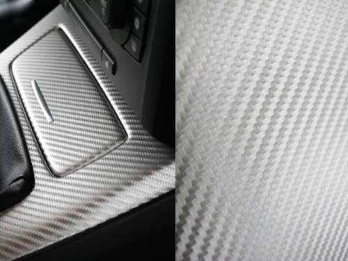TARO WORKS カーボンシール 3Dリアル 車 外装 カーラッピングフィルム 銀 152×30