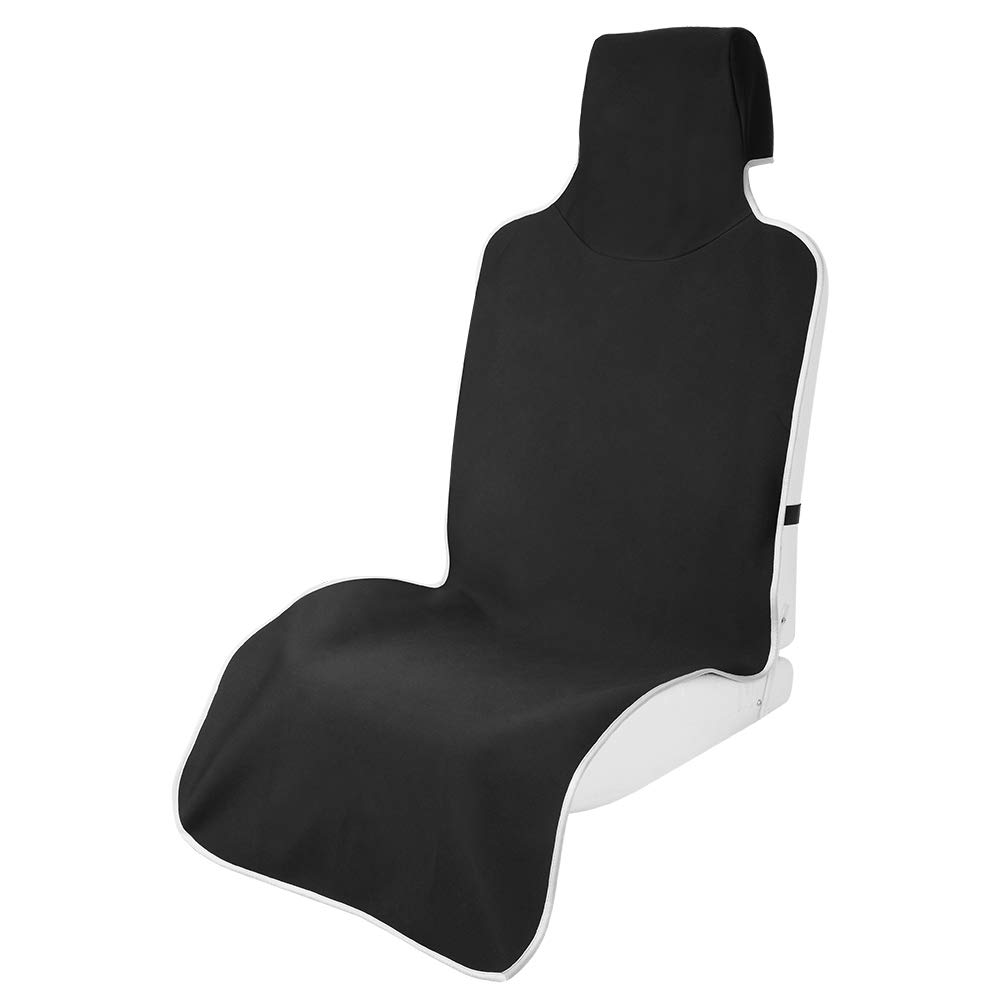 乐天商城 - TanYooカーシートカバー 防水シートカバー 前席用 軽/普通車適用 ずれにくい ヘッドレスト部と座面部一体化 SBRボンディング シート保護 バックル付き ブラック フロント 1枚