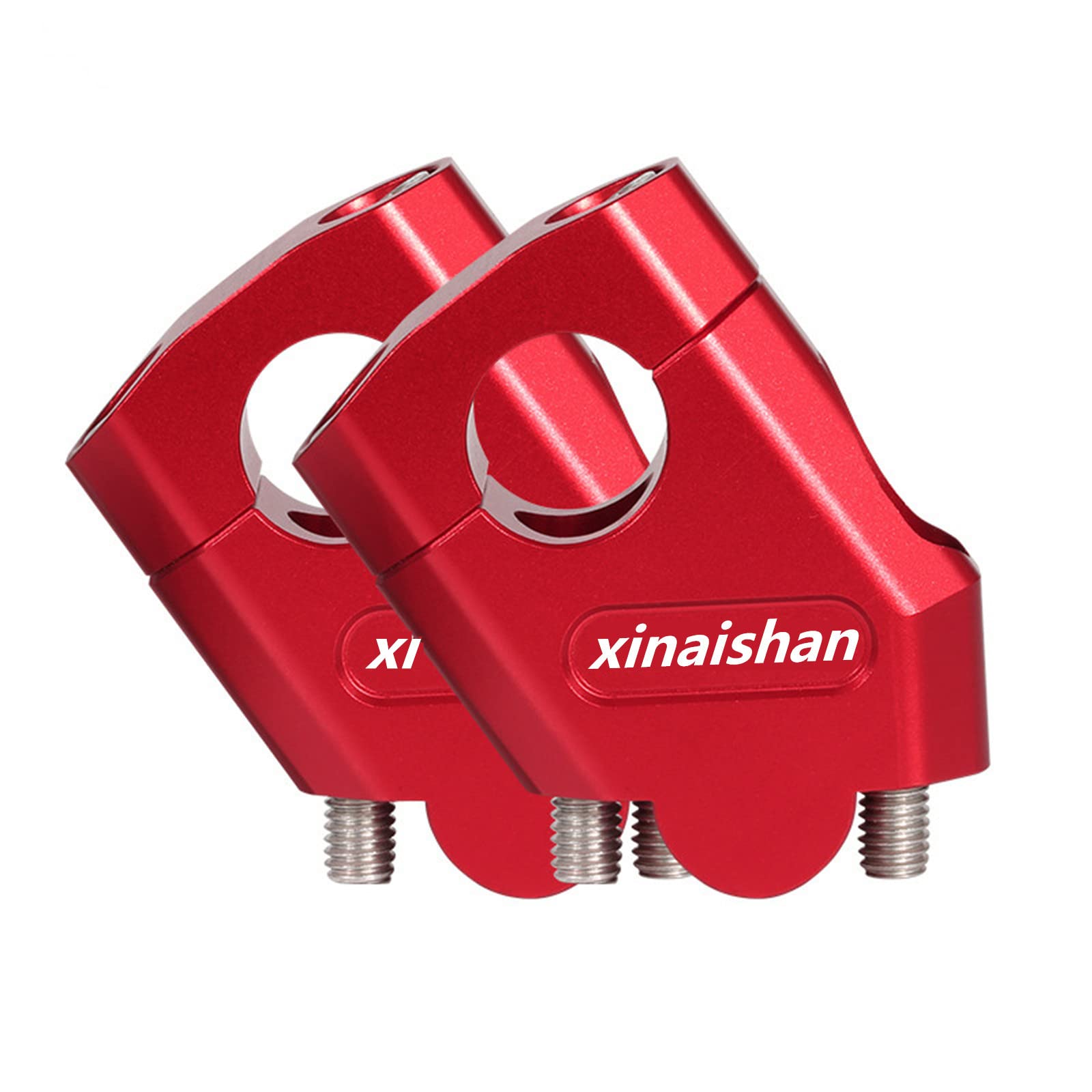 xinaishan バイク用ハンドルバーライザー オートバイハンドルバー ライザー ハンドルポスト22mm/28mm 汎用 (MDL3517B(直径28mm), レッド)