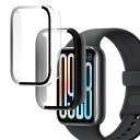 【2枚セッ】For Xiaomi Smart Band 9 Pro ケース ガラスフィルム+PCフレーム 一体型 保護フィルム Greerass 全面保護ケース 高透過率 全面保護 耐衝撃 指紋防止 撥水撥油 防水防塵 装着簡単 シャオミ スマートバンド band 9 pro 用 フイルム一体型ケース (ブラック+クリ(2)