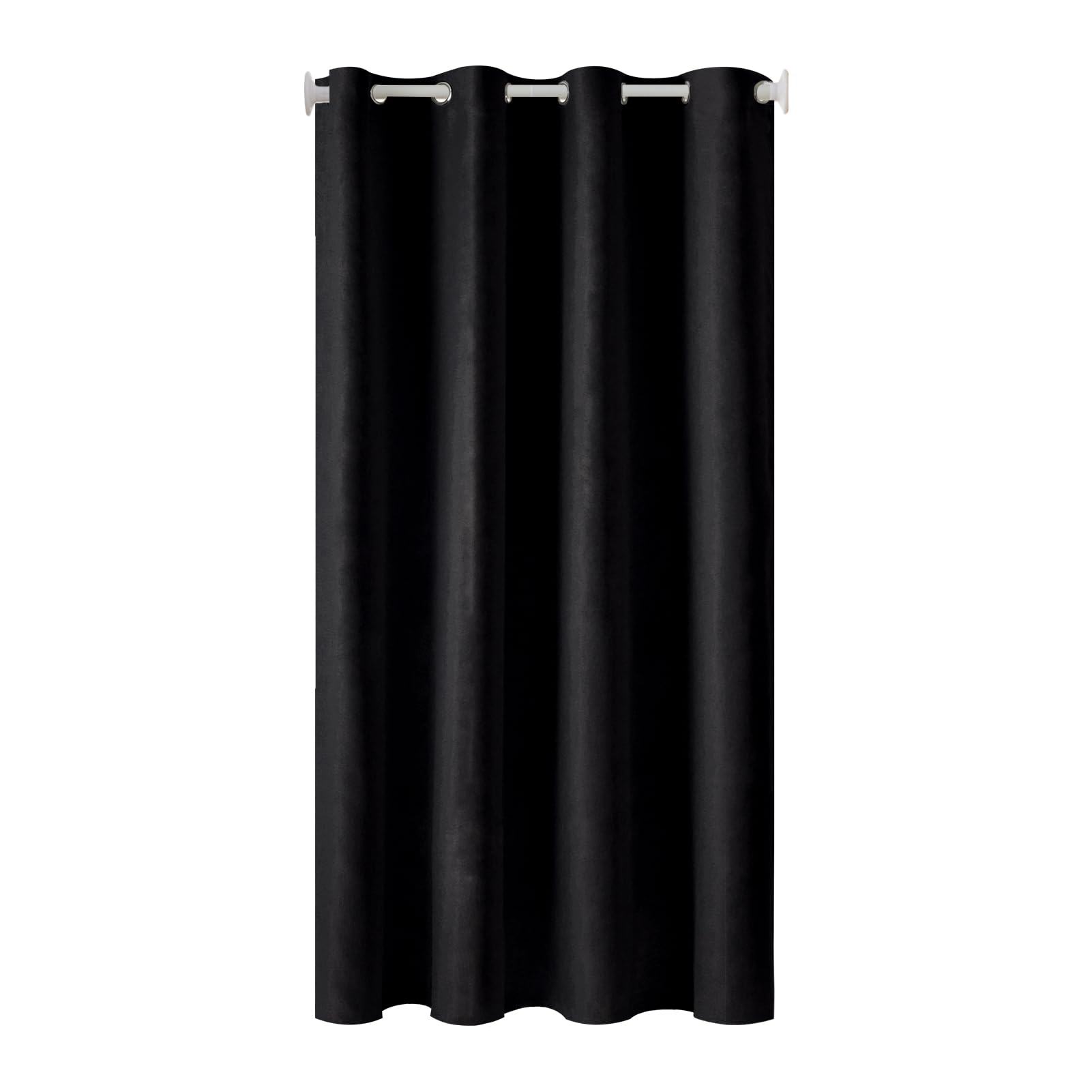 Topfinel カーテン 遮光 間仕切りカーテン 断熱 幅120cm 丈180cm 1枚入り ブラック ハトメ型 突っ張り棒 カーテン 仕切りカーテン ドアカーテン 目隠し 玄関 キッチン リビング