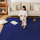 Sun Deco カーペットラグ 洗えるラグマット 絨毯 185×185cm(約2畳) 抗菌 防臭 防ダニ 滑り止め付き オールシーズン 床暖房 ホットカーペット対応 丸洗い フランネル 無地・ダークネイビー