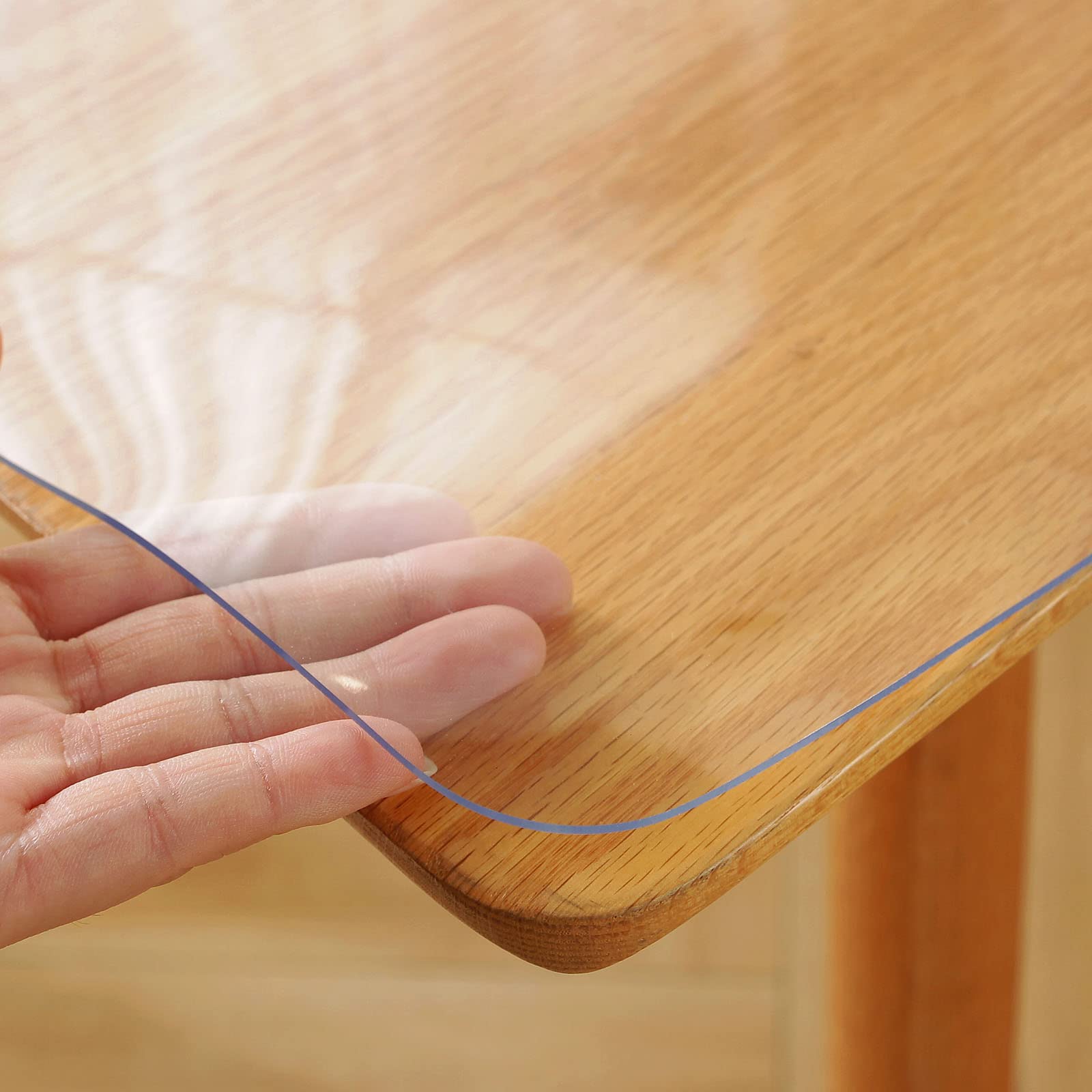 Yueboa テーブルクロス 透明 80x140cm 厚さ1.5mm PVC テーブルマット クリア ビニール 無臭 PVC製 デスクマット テーブルカバー 縮みなし 防水 汚れ防止 撥水加工 はカスタマイズ可能です (透明 1.5mm, 80*140cm)