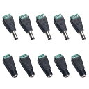 サムコス 5.5mm x 2.1mm DC 12V電源アダプタクイックコネクタ ネジ端子アダプタ CCTVカメラとLEDテープライト用DCジャック変換プラグ 10個セット (5 メス + 5 オス)(2)