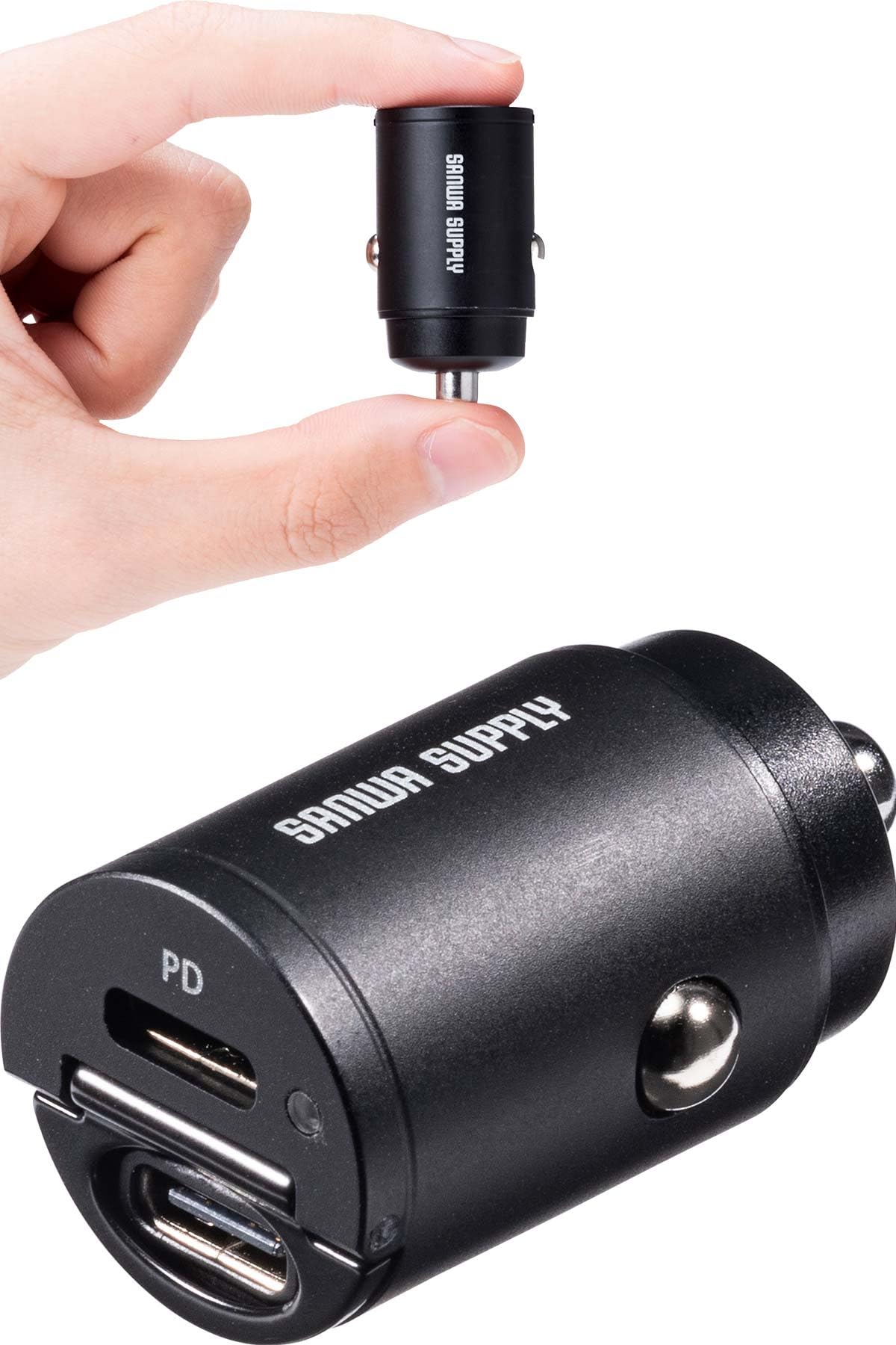 쥯 㡼㡼 Type-C2ݡ 30W PDб 5V/4.8A Ķ 12V/24Vб å 200-CAR088C