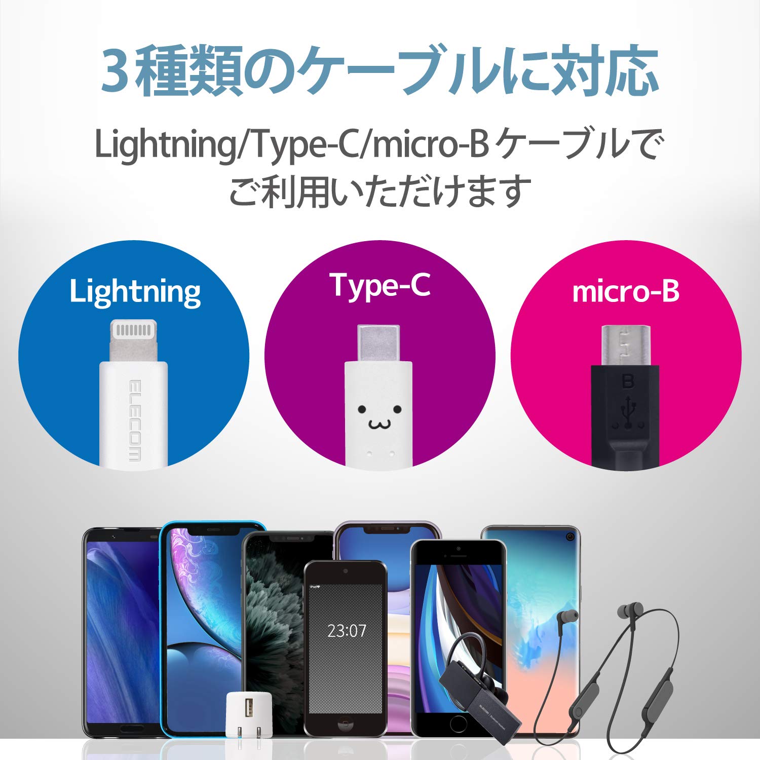 バッファロー AC-USB 2.4A 2ポートType Cケーブル 1.5m ホワイト 送料無料 【SG81048】