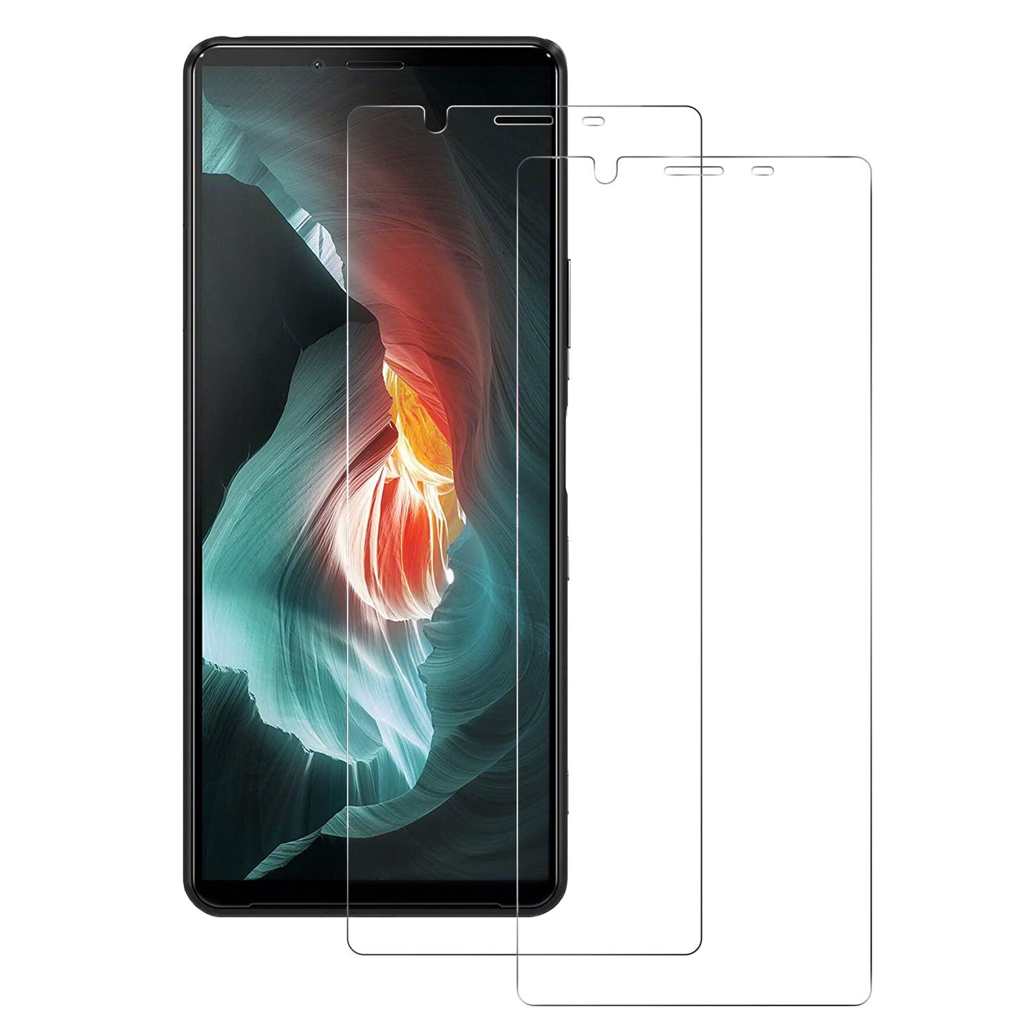 【2枚入り】 Xperia10 II 用 ガラスフィルム SO-41A SOV43 ガラスフィルム 【気泡ゼロ/干渉しない/貼り付け簡単】 エクスペリア10 マーク2 強化ガラス 液晶保護フィルム