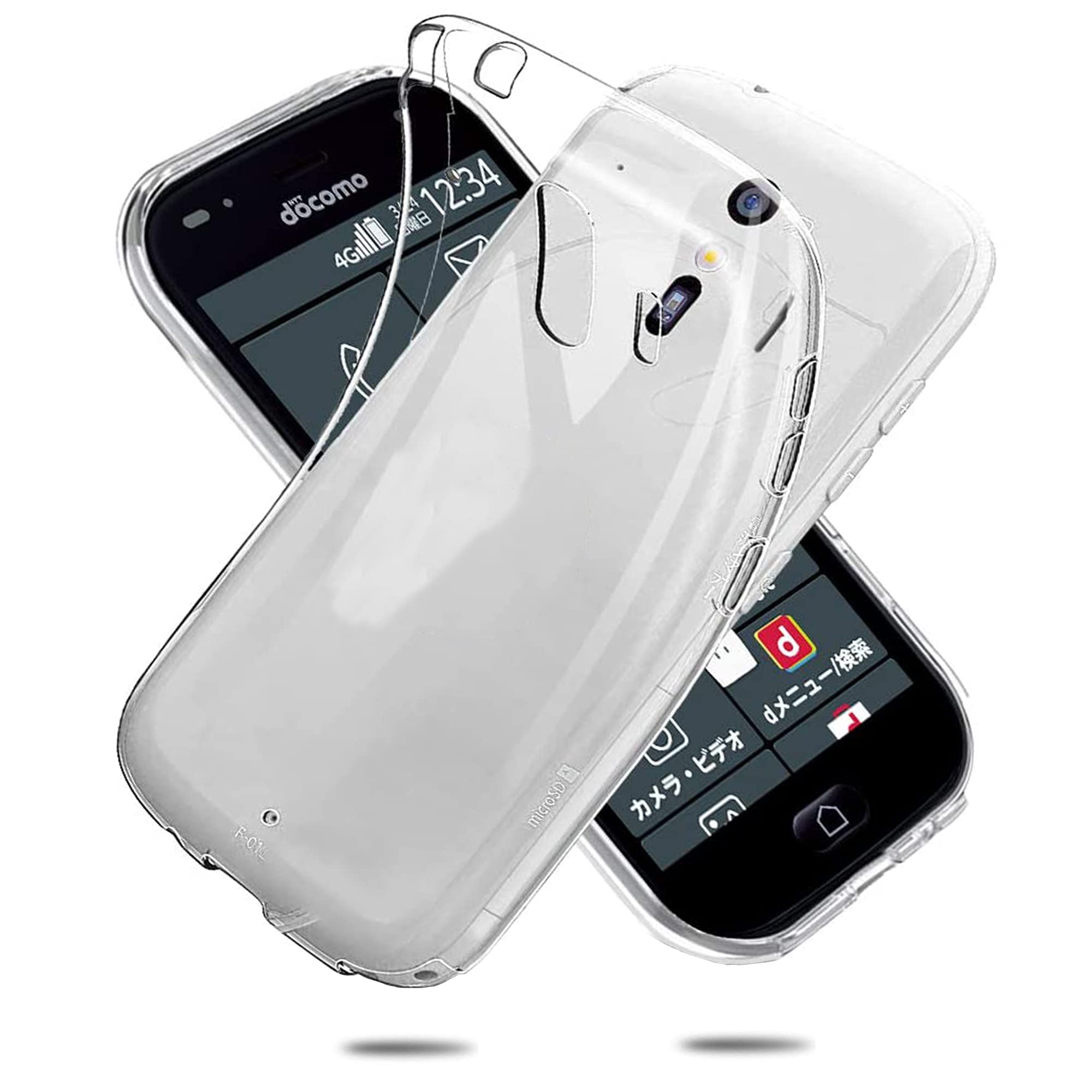 for らくらくスマートフォン F-42A / F-01L ケース クリア 全透明 カバー TPU 黄変防止、上質TPU、耐衝撃、気泡防止、汚れ防止、 耐水、防指紋散熱加工の超薄型、軽量 F-42A