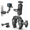 Ulanzi スーパークランプ 360°回転 角度調整 カメラグリッパー・モニター 1/4ネジ カメラホルダー 自転車・バイク・オートバイクリップマウント3/8ネジ Gopro用マウント付き モニターサポート/液晶モニター/アクションカメラ Hero/一眼レフ/ミラーレス/デジタルカメラ/
